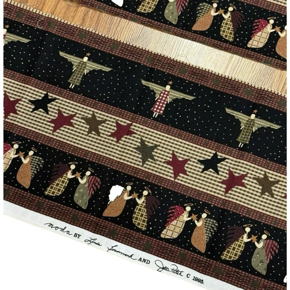 Vtg Moda ANGEL Stripe Cotton Fabric Quilt Bundle Moda Barmmock & Patak Xmas